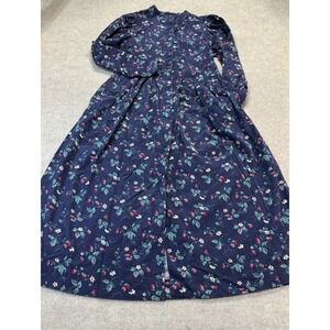 Vtg Laura Ashley Prairie Maxi Dress 10 Corduroy Paisley Witchy Grunge Cottage